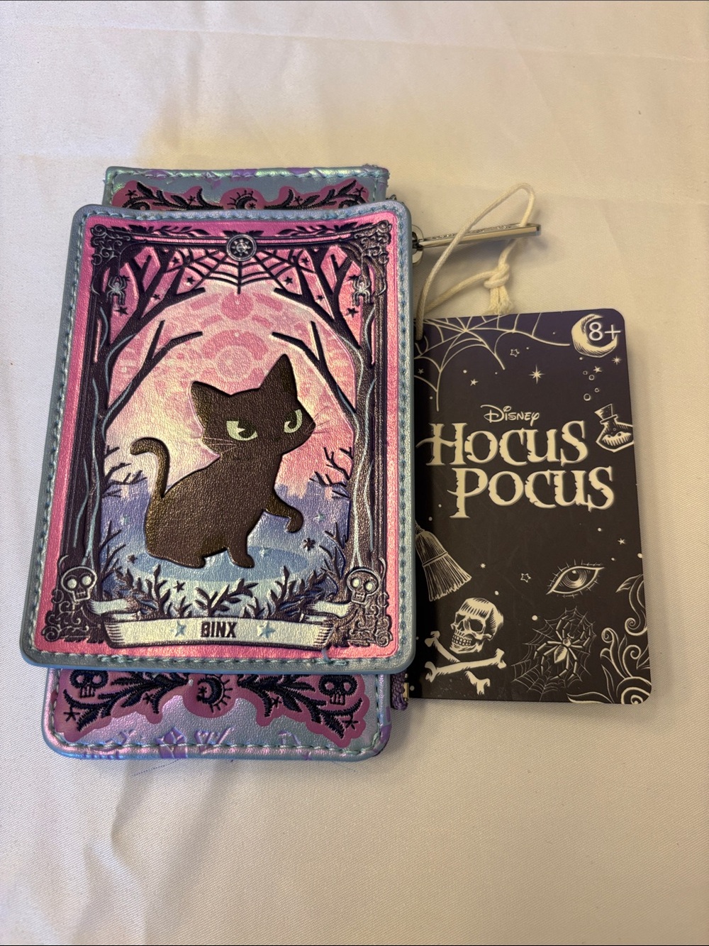 Loungefly Binx Cat Card Wallet in Pink and Purple Hues